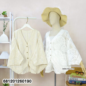 Casual Lace Button Blouse เสื้อเบลาส์ลูกไม้ ใส่สบาย มีกระดุม-681201260190
