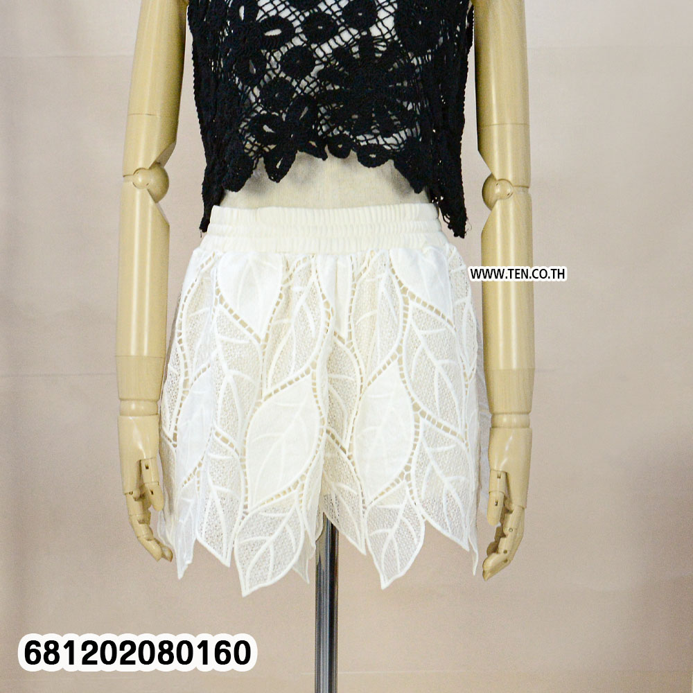 Elegant Leafy Lace Summer Shorts กางเกงขาสั้นลูกไม้ลายใบไม้ เรียบหรู-681202080160 - Image 4