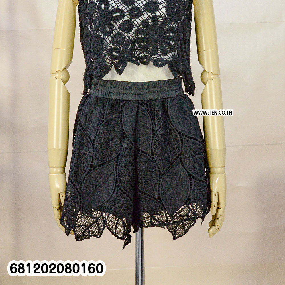 Elegant Leafy Lace Summer Shorts กางเกงขาสั้นลูกไม้ลายใบไม้ เรียบหรู-681202080160 - Image 5