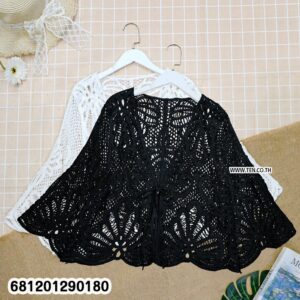 Vintage floral crochet lace vest in white with open knit pattern and bohemian summer design