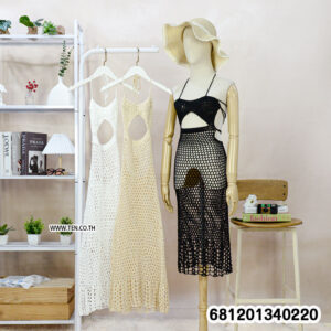 Beach Style Crochet Maxi Dress เดรสโครเชต์ยาว ใส่เที่ยวทะเล-681201340220