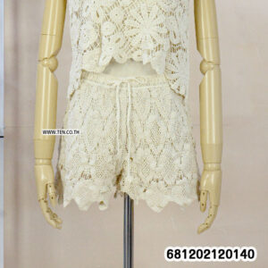Boho chic crochet shorts with leaf pattern for summer beachwear