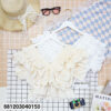 Sweet tiered ruffle crop top in soft cotton fabric with layered romantic summer design.
