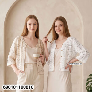 white cotton crochet cardigan top relaxed fit breathable everyday summer wear
