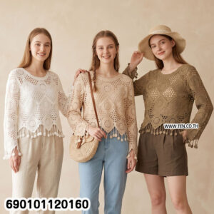white cotton crochet boho tassel top free size relaxed fit breathable everyday summer wear