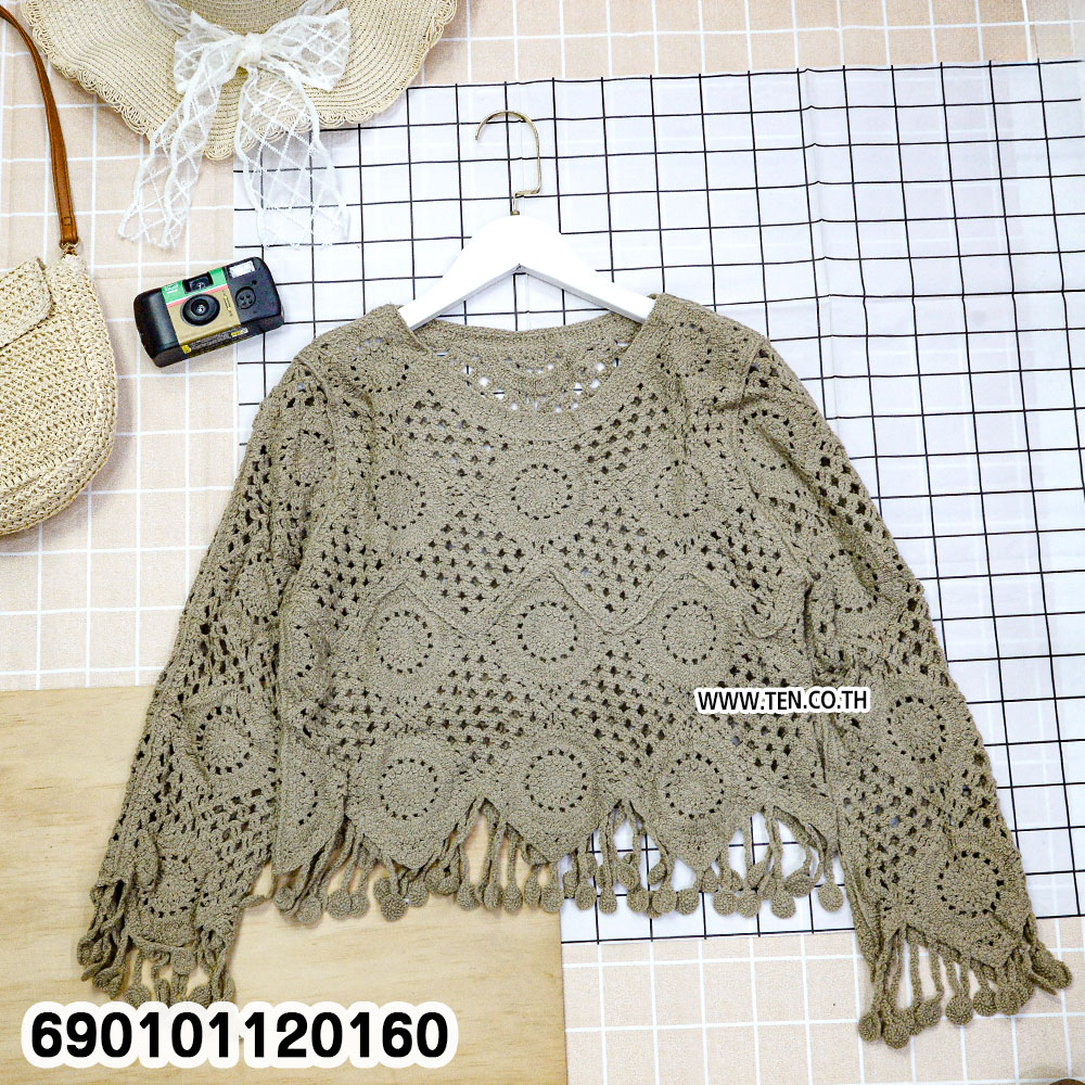 white cotton crochet boho tassel top free size relaxed fit breathable everyday summer wear