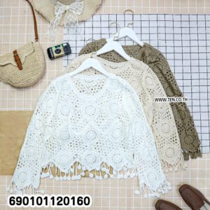 white cotton crochet boho tassel top free size relaxed fit breathable everyday summer wear