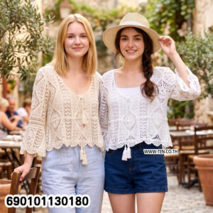 white cotton crochet boho lace top free size relaxed fit breathable everyday summer wear