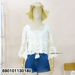 white cotton crochet boho lace top free size relaxed fit breathable everyday summer wear
