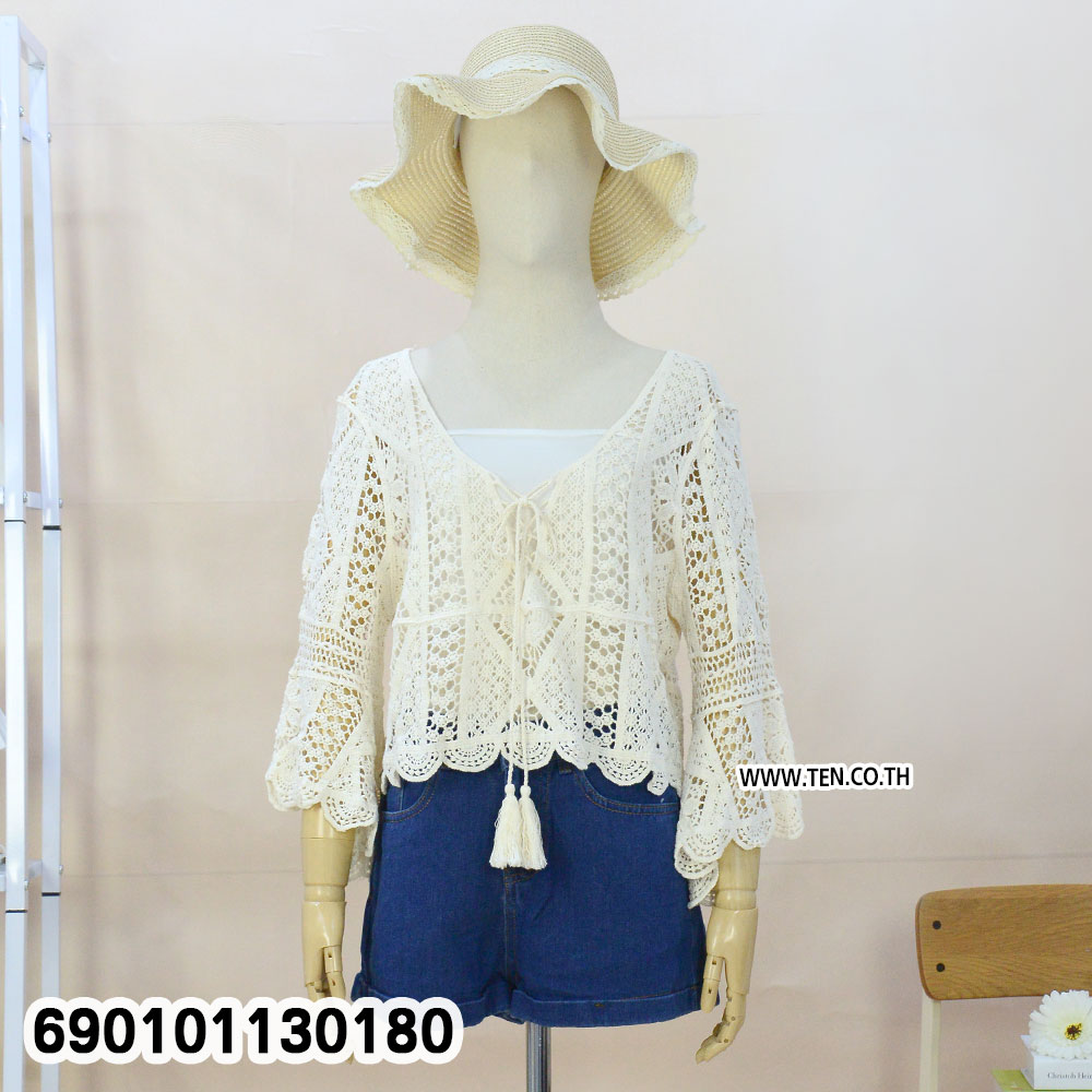 white cotton crochet boho lace top free size relaxed fit breathable everyday summer wear