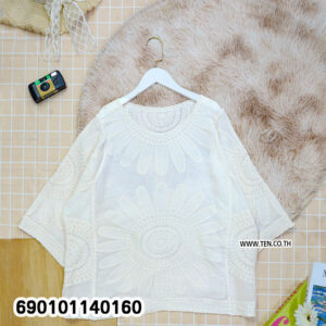 women sunflower embroidered sheer blouse breathable cotton relaxed summer fashion style