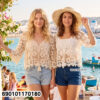 Floral Crochet Lace-Up Blouse เสื้อโครเชต์ลายดอกผูกเชือกหน้า-690101170180