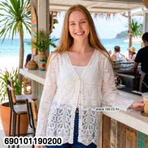 Alternative view of Ivory Bloom Sheer Lace Jacket เสื้อคลุมแขนยาวลายลูกไม้ซีทรู-690101190200