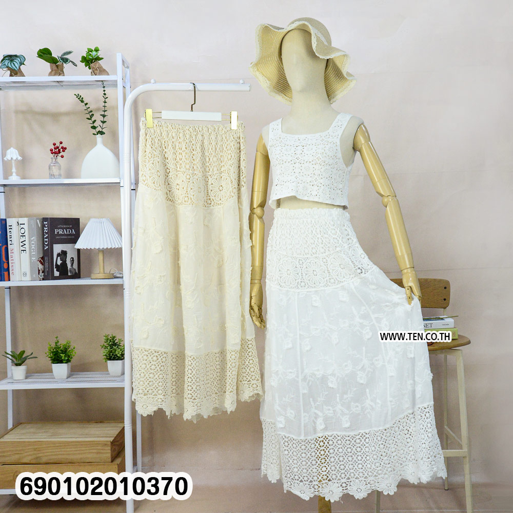 Bohemian Lace Gypsy Skirt กระโปรงยิปซีลูกไม้สไตล์โบฮีเมียน-690102010370