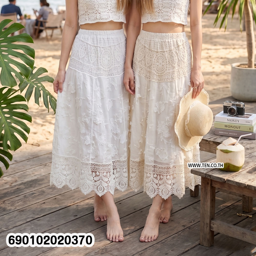 Layered Lace Gypsy Maxi Skirt กระโปรงยิปซีลูกไม้เลเยอร์ทรงยาว-690102020370