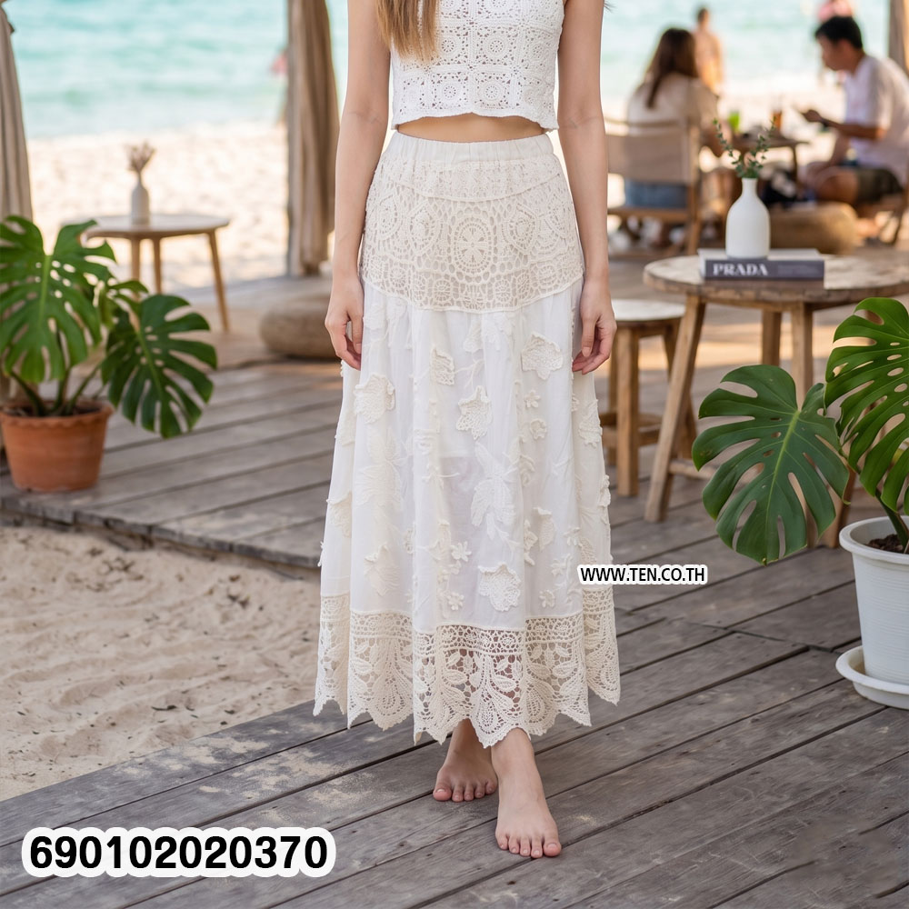 Layered Lace Gypsy Maxi Skirt กระโปรงยิปซีลูกไม้เลเยอร์ทรงยาว-690102020370 - Image 2