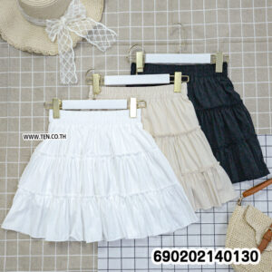 beige cotton ruffle mini skirt free size relaxed fit breathable everyday summer beach wear