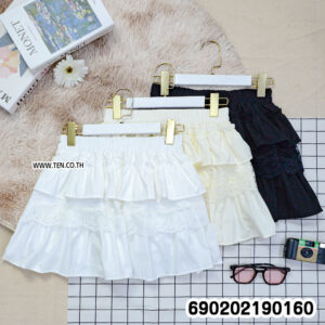 Lace Layered Ruffle Mini Skirt กระโปรงสั้นระบายเลเยอร์แต่งลูกไม้-690202190160
