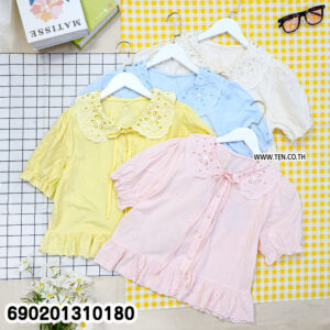 Pastel Cotton Lace Blouse เสื้อเบลาส์ผ้าฝ้ายพาสเทล ลูกไม้ - 690201310180