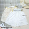 white cotton embroidered shorts free size elastic waist breathable summer casual fit