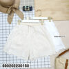 white cotton eyelet shorts free size elastic waist breathable soft summer relaxed fit