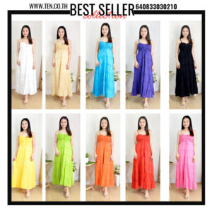 Boho Smocked Maxi Dress เดรสยาวสม็อคอก สไตล์โบโฮ-640833030210
