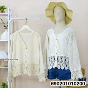 Bohemian Lace Button Blouse เสื้อเบลาส์กระดุมหน้า ลูกไม้สไตล์โบฮีเมียน-690201010200