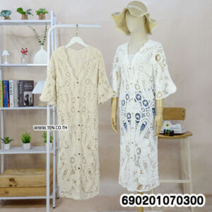 Handmade Crochet Long Kimono เสื้อคลุมโครเชต์แฮนด์เมด ทรงกิโมโนยาว-690201070300