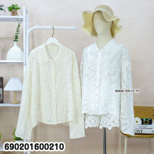 Vintage Lace Collar Embroidered Shirt เสื้อปักลายคอปกลูกไม้ สไตล์วินเทจ-690201600210