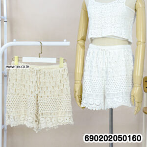 Boho Crochet Lace Shorts กางเกงขาสั้นโครเชต์ถักลายลูกไม้ สไตล์โบโฮ – 690202050160