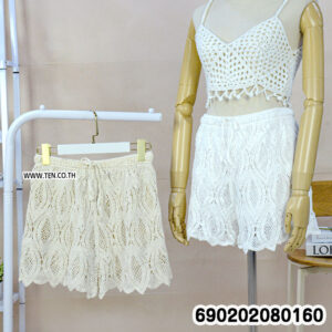 Crochet Knit Lace Shorts กางเกงขาสั้นถักโครเชต์ ลายลูกไม้ - 690202080160