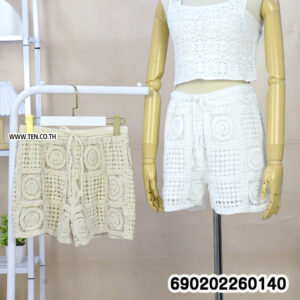Summer Crochet Knit Shorts กางเกงไหมพรมขาสั้นลายถักโครเชต์ – 690202260140