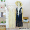Crochet fringe layering vest women style with breathable handmade cotton texture and relaxed boho beachwear fit