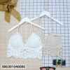 Crochet flower halter bralette women style with breathable handmade cotton texture and relaxed boho summer fit