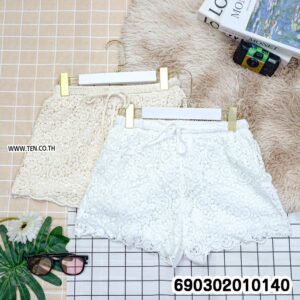 Floral Crochet Lace Shorts กางเกงขาสั้นลูกไม้ถักลายดอกไม้-690302010140