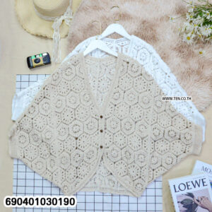 Free size cotton crochet cardigan featuring breathable openwork crochet pattern, relaxed fit, bohemian style, and lightweight summer layering design.