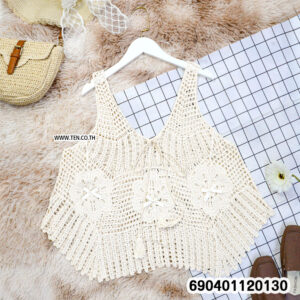 Boho Floral Crochet Tank Top | เสื้อสายเดี่ยวถักโครเชต์ลายดอกสไตล์โบโฮ  | 690401120130