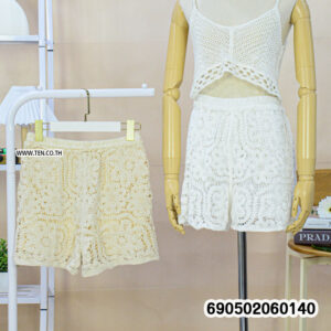 Swirl French Lace Crochet Short-690502060140