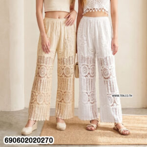 Women's Handmade Crochet Lace Pants กางเกงลูกไม้ถักโครเชต์ผู้หญิง - 690602020270