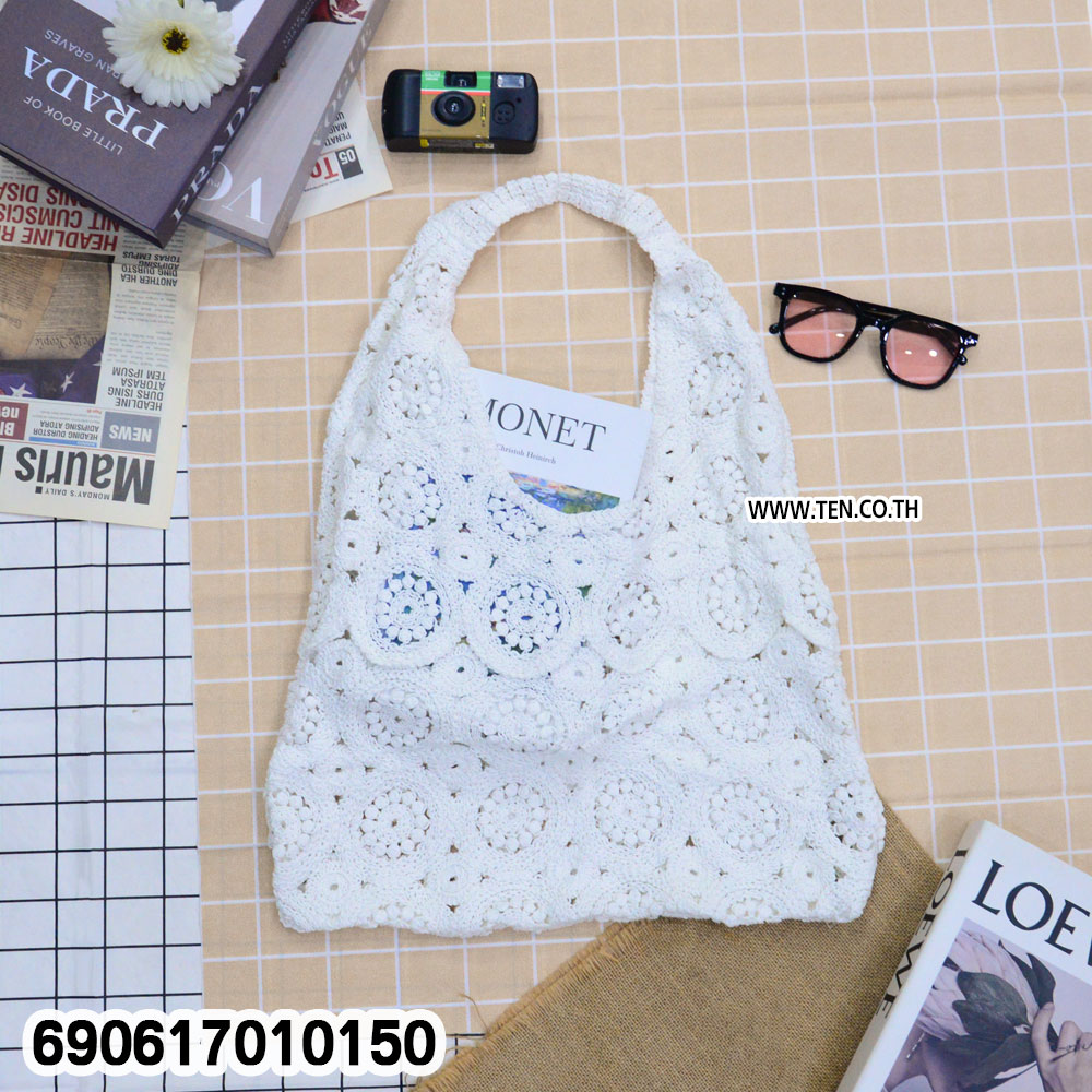 Boho Bloom Crochet Shoulder Bag กระเป๋าสะพายโครเชต์สไตล์โบโฮลายดอกไม้ - 690617010150 - Image 3