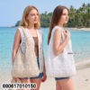 Cotton Crochet Boho Shoulder Bag in white ,beige cotton fabric with free size fit, breathable summer style, soft fashion aesthetic and easy lifestyle wear.