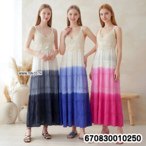 Flowy Crochet Maxi Dress Women's Bohemian Long Dress เดรสยาวทรงพลิ้ว ถักโครเชต์ สไตล์โบฮีเมียน - 670830010250