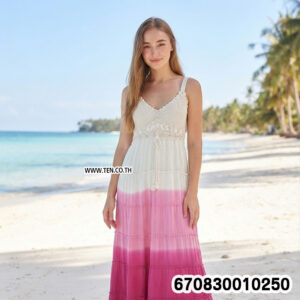 Alternative view of Flowy Crochet Maxi Dress Women's Bohemian Long Dress เดรสยาวทรงพลิ้ว ถักโครเชต์ สไตล์โบฮีเมียน - 670830010250