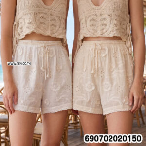 Alternative view of Floral Embroidered Boho Shorts กางเกงขาสั้นปักดอกไม้สไตล์โบโฮ - 690702020150