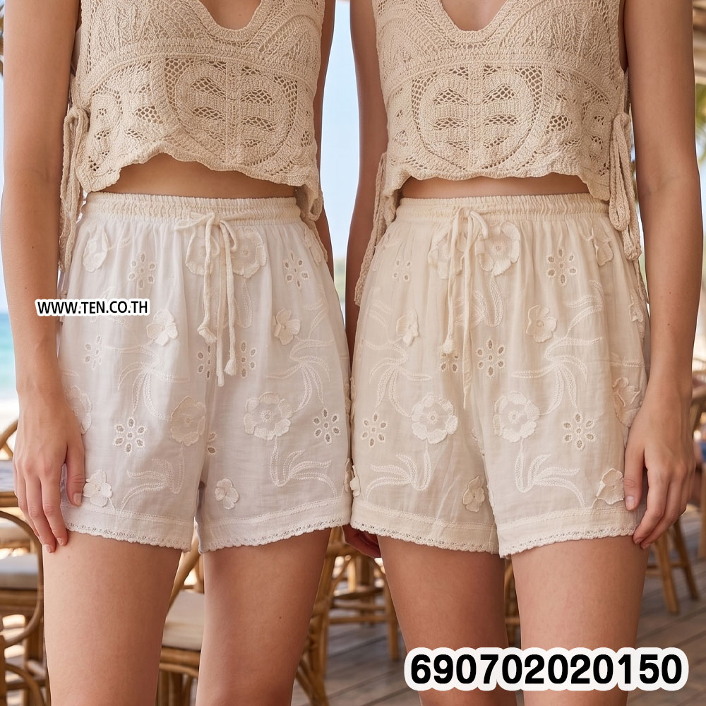 Floral Embroidered Boho Shorts กางเกงขาสั้นปักดอกไม้สไตล์โบโฮ - 690702020150 - Image 2