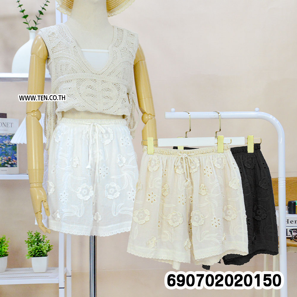 Floral Embroidered Boho Shorts กางเกงขาสั้นปักดอกไม้สไตล์โบโฮ - 690702020150 - Image 3