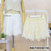 Bohemian white eyelet cotton shorts with cutwork lace panels and an elastic 26–40 inch waist for relaxed holiday wear