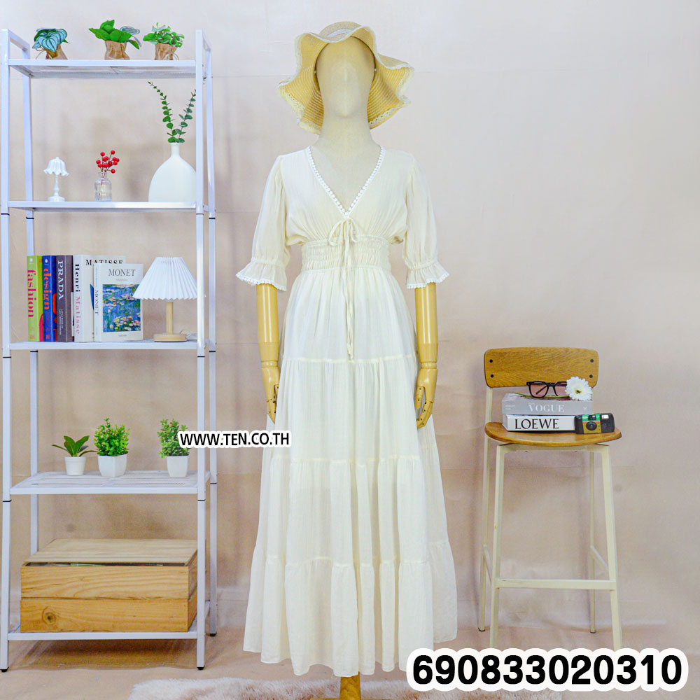 Boho Puff Sleeve Summer Maxi Dress ชุดเดรสยาวแขนตุ๊กตา สไตล์โบฮีเมียน - 690833020310 - Image 4