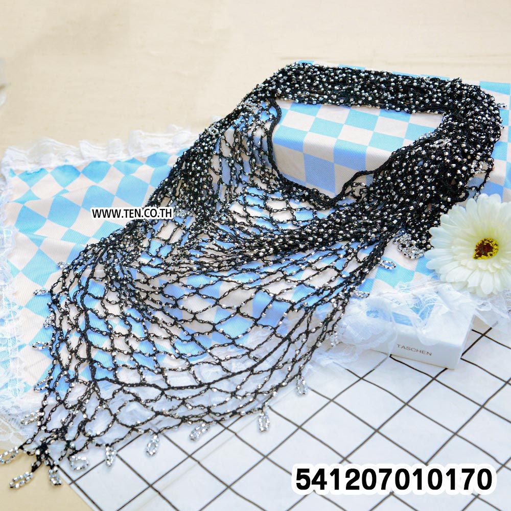 Boho Beaded Net Capelet ผ้าคลุมไหล่ตาข่ายประดับมุก สไตล์โบฮีเมียน - 541207010170 - Image 3