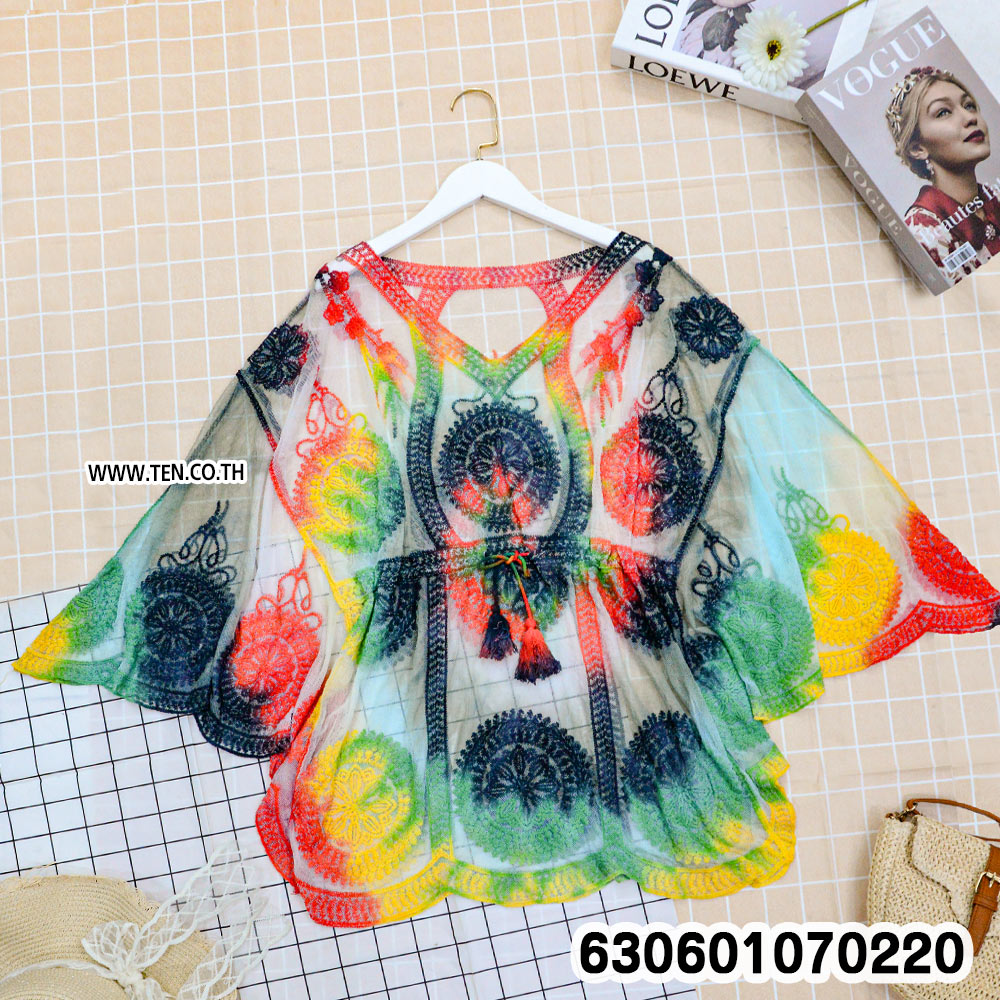 Summer Printed Tie-Dye Kimono Cover-Up เสื้อคลุมมัดย้อมทรงกิโมโนผูกเอว ลุคซัมเมอร์ - 630601070220 - Image 3